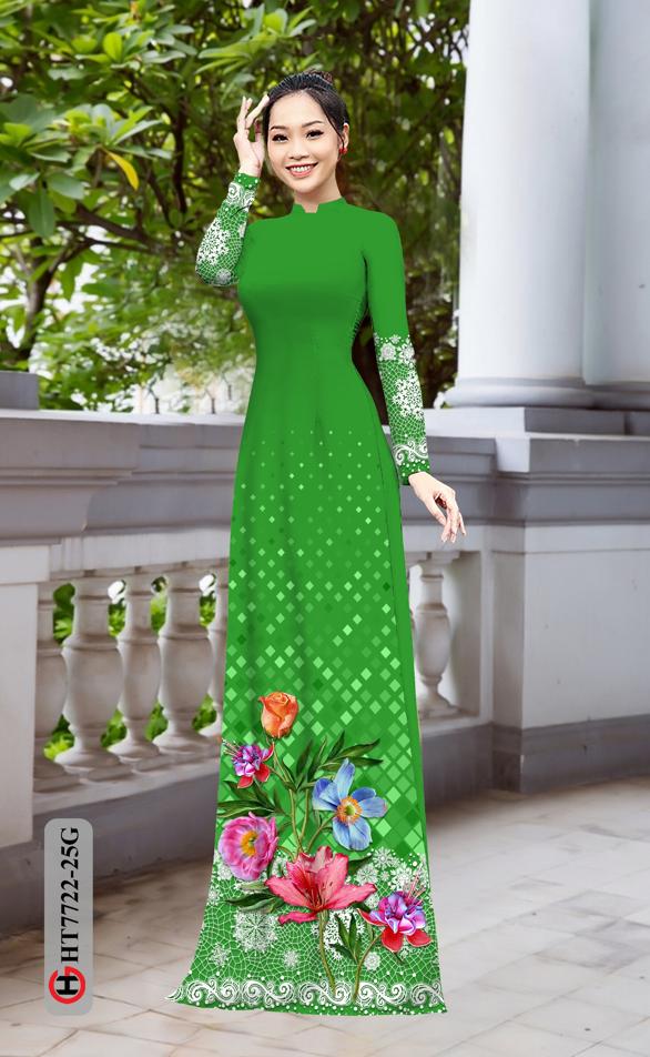 Vải Áo Dài Hoa In 3D AD HT7772 41